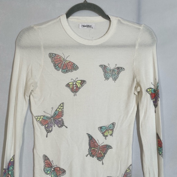 Lauren Moshi Thermal Mckinley Butterfly Top Long Sleeve Tee EUC Size S - Picture 4 of 10